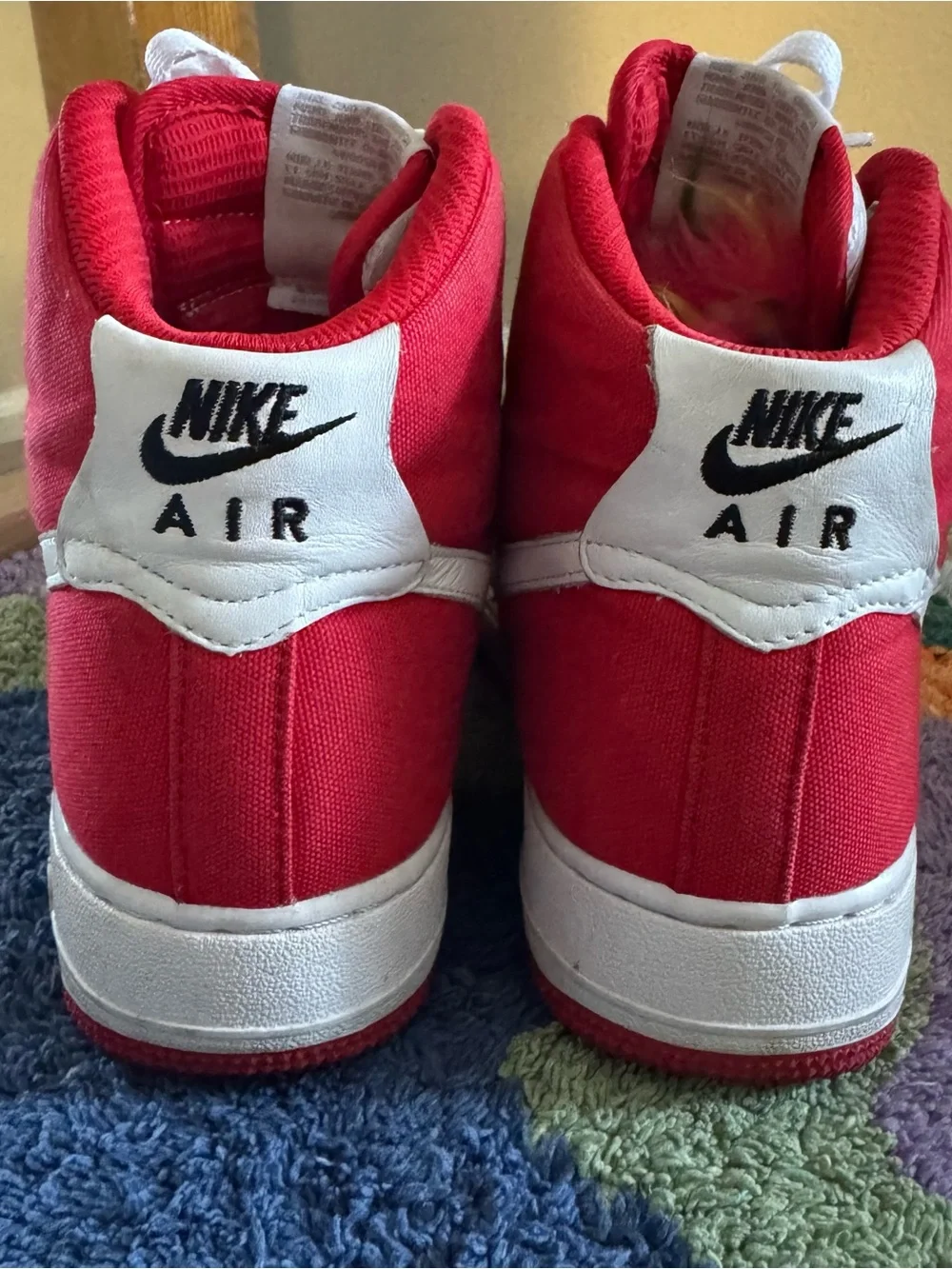 Women Nike Air Force 1 High Nike iD Custom Red White Streetwear Rare Size 8.5